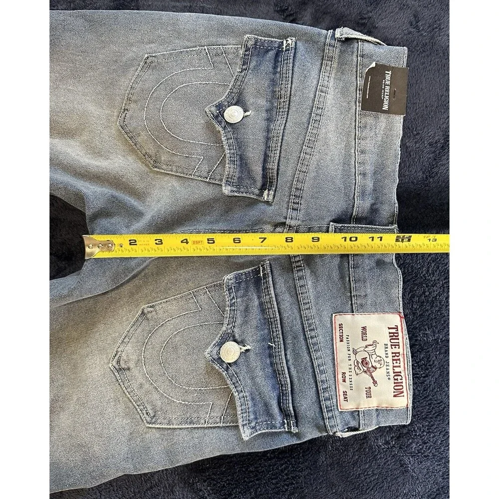 True Religion Ricky SN Flap Straight Fit Jeans Blue Men's 28x34 NWT
